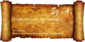 Szoboszlai Arianna névjegykártya